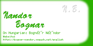 nandor bognar business card
